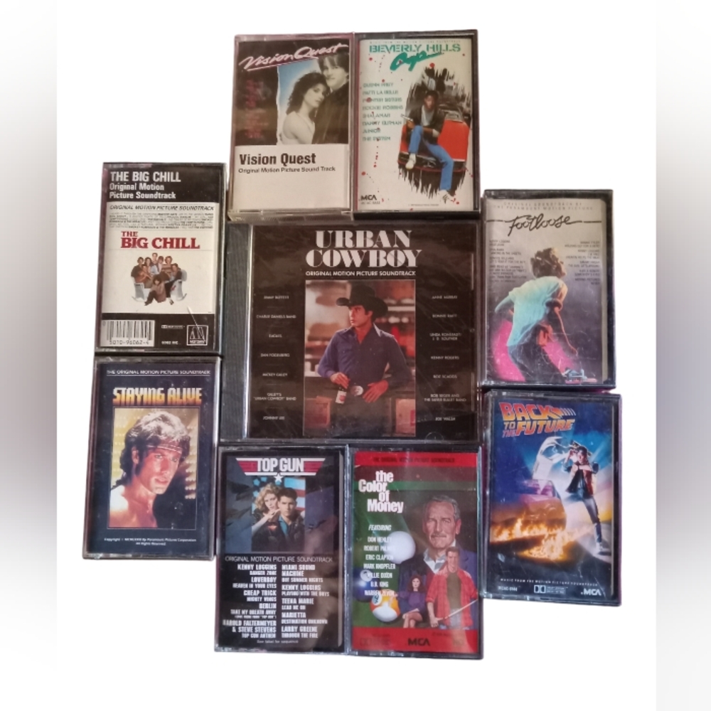 Lot of 9 Vintage Cassette Soundtracks